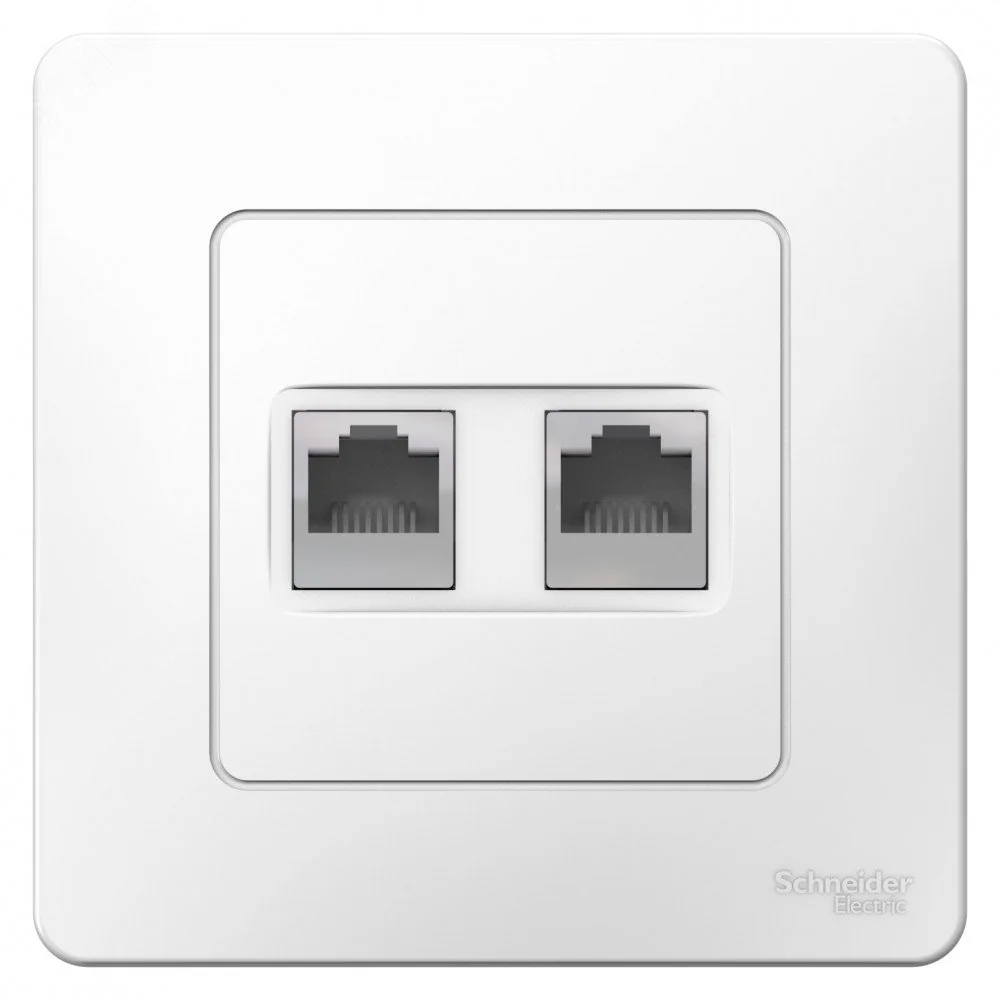 Розетка компьютерная 2-м СП Blanca RJ45 кат.5E бел. SE BLNIS045451