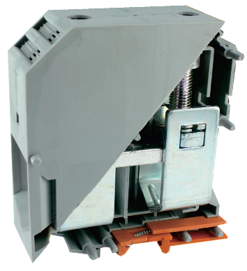 Проходная клемма UKJ-240 - Проходная клемма, тип фиксации провода: винтовой, номинальное сечение: 240 мм кв., 415A, 1000V, ширина: 37,6 мм, цвет: серый, тип монтажа: DIN 35