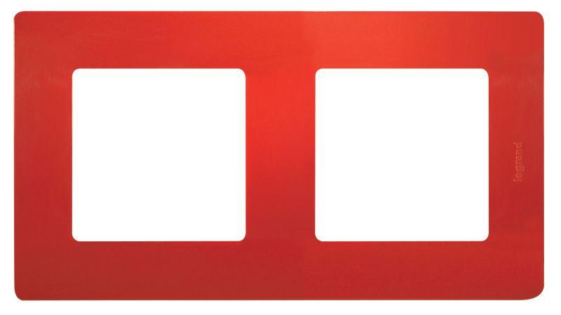 ETIKA Рамка 2 поста красная 672532