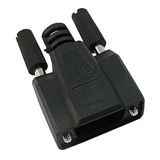 DSUB PLASTIC CASE (DPB-9) - Кожух для разъема D-SUB 9pin пластиковый черный с удлиненными винтами