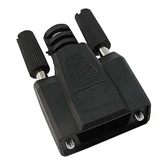 DSUB PLASTIC CASE (DPB-9) - Кожух для разъема D-SUB 9pin пластиковый черный с удлиненными винтами