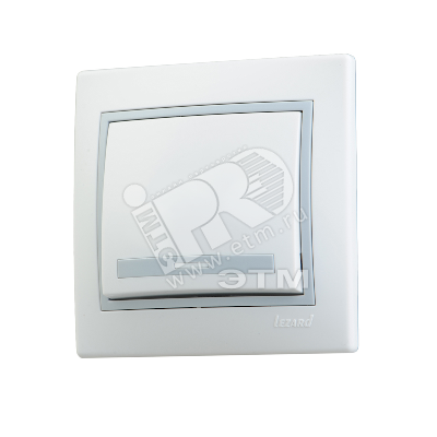 Выключатель 1-кл. СП Mira 10А IP20 с сер. вставкой бел. 701-0215-100