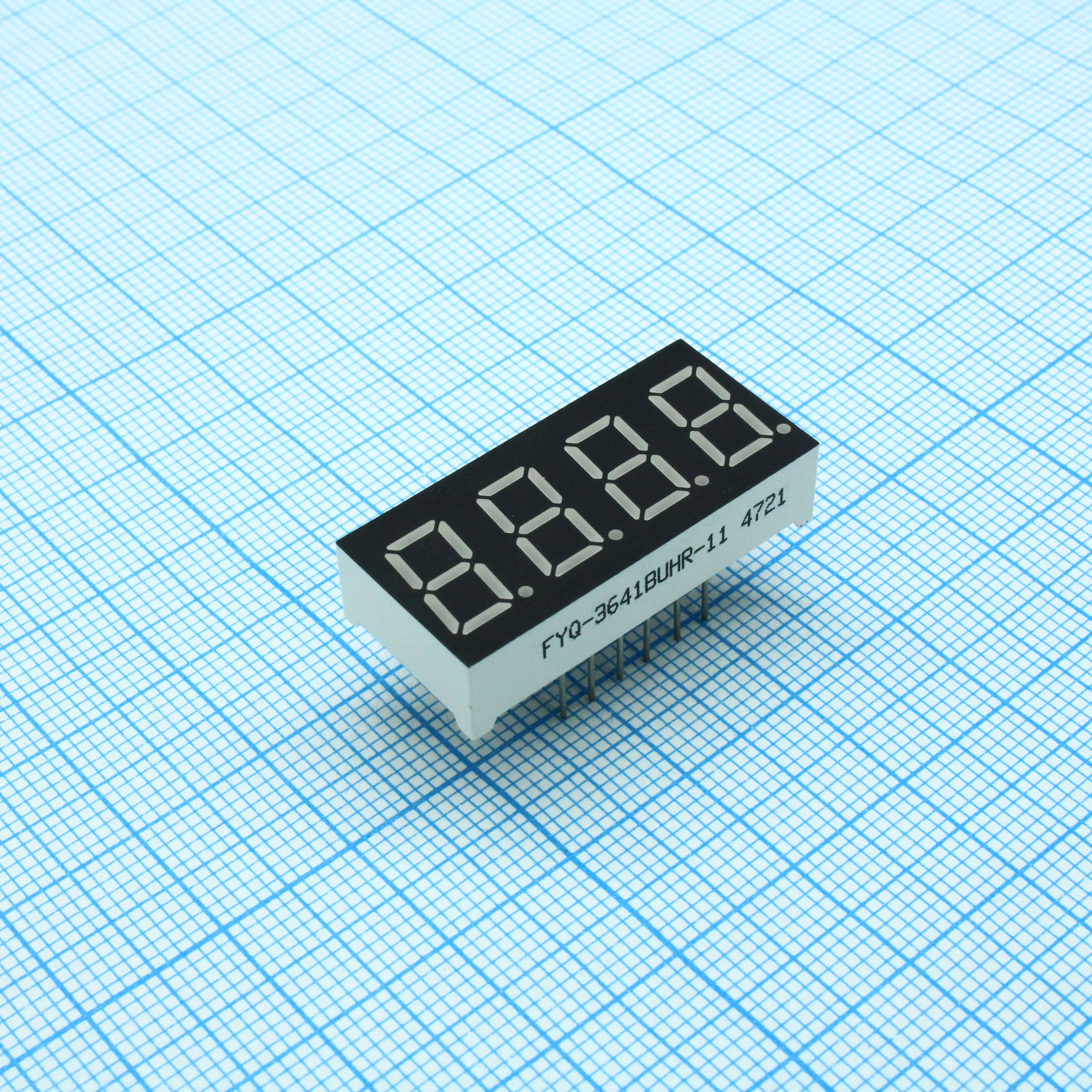 FYQ-3641BUHR-11 - 4-х разрядный индикатор 9,2мм/красный/640нм/80-150мкд/ОА