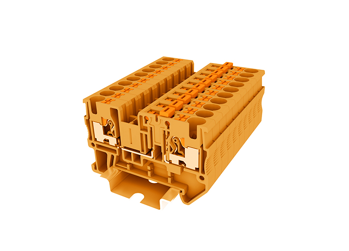 Клемма с размыкат. TP4-MT-OG - Клемма с ножевым размыкателем, тип фиксации провода: push-in, номинальное сечение: 4 мм кв., 20A, 500V, ширина: 6,2 мм, цвет: оранжевый, тип монтажа: DIN 35