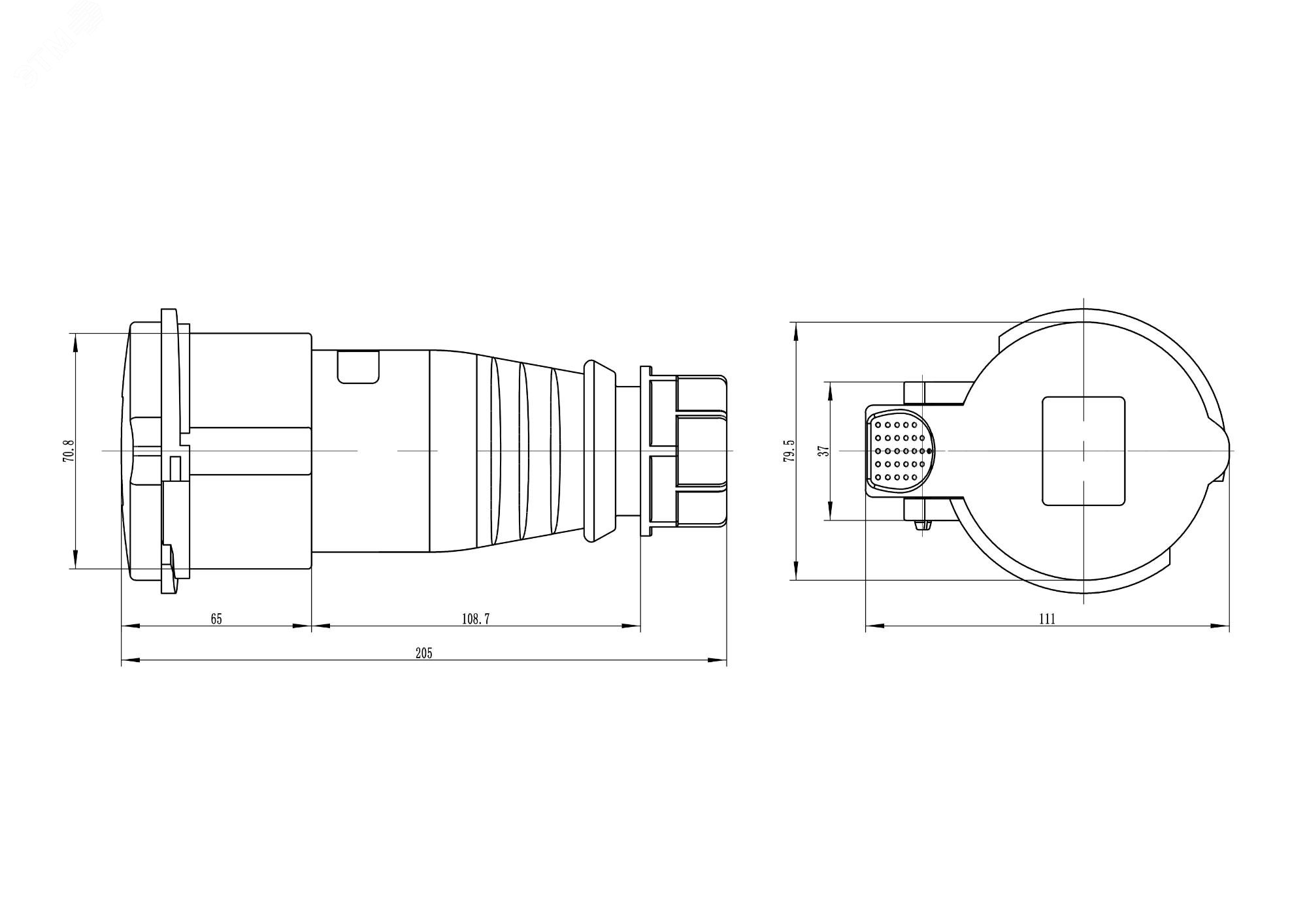 Розетка кабельная IP44 32A 3P+E+N 400V DIS3133247