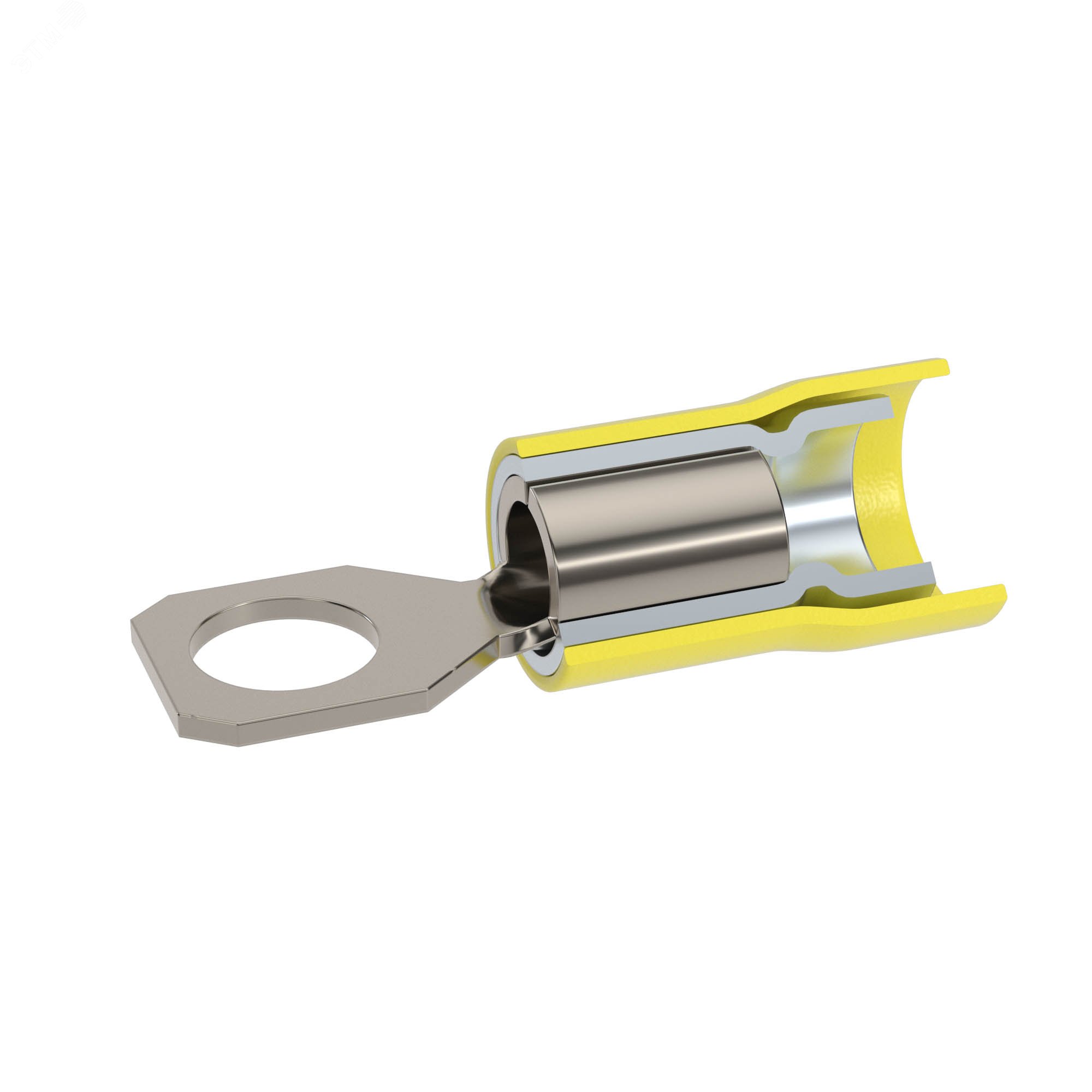 Наконечник с отверстием под винт и изолир.фланцем ПВХ, двойная гильза, 2,5-6 кв.мм М6 (д 2C6P-DS-PVC