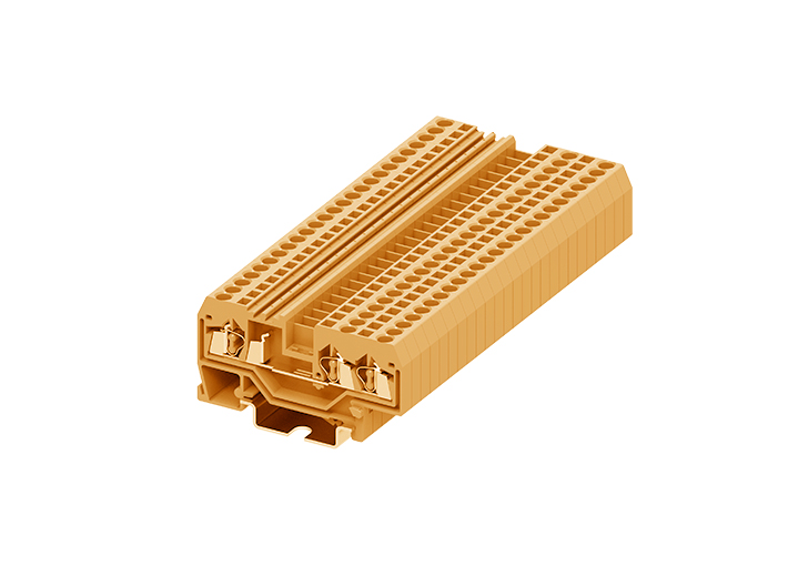 Проходная клемма 225952 - Проходная клемма, TA2.5, 3 точки подключения, тип фиксации провода: пружинный, номинальное сечение: 2,5 мм кв., 24A, 800V, ширина: 5 мм, цвет: оранжевый, тип монтажа: DIN 35