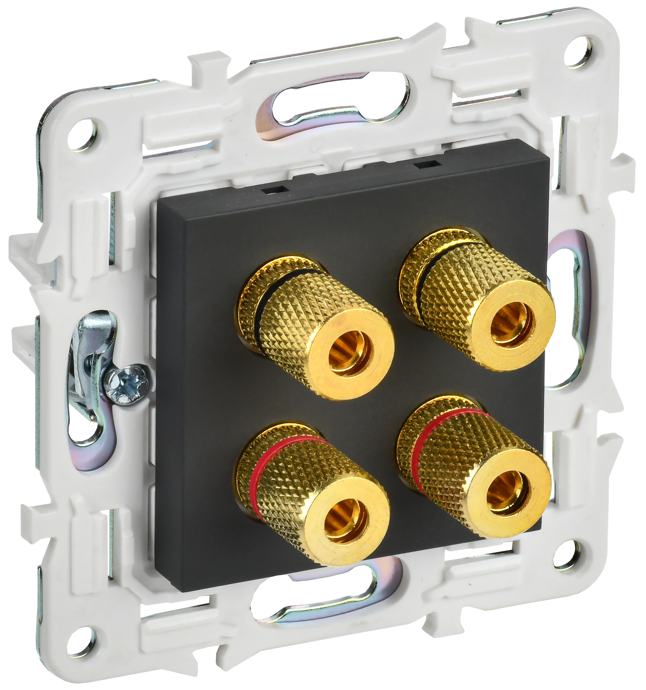 SKANDY Аудиорозетка 4-местная SK-A01G графит IEK