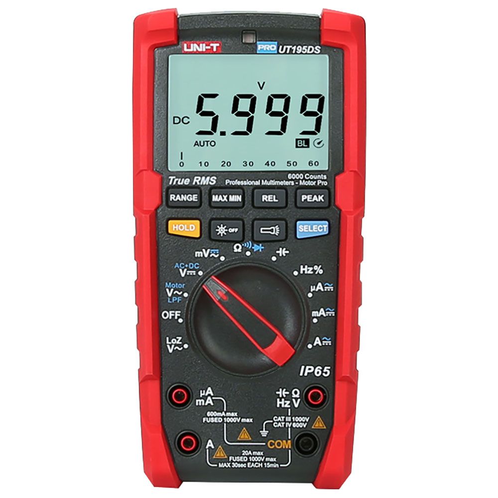 UT195DS - Цифровой мультиметр, True RMS, IP65, автоматический выбор диапазонов измерений