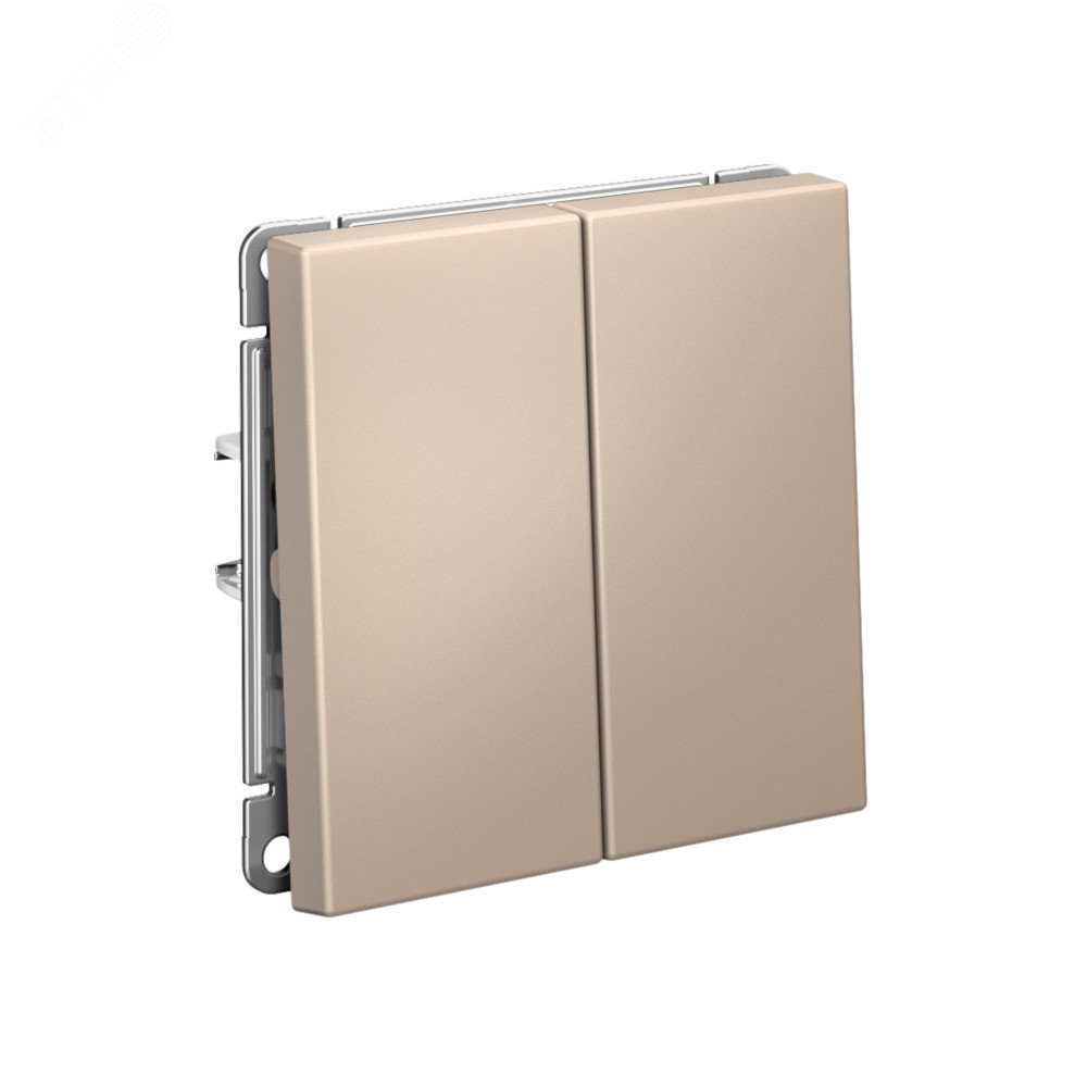 ARTGALLERY 2-клавишный выключатель кнопочный, сх.2, 10А, механизм, песочный GAL001217