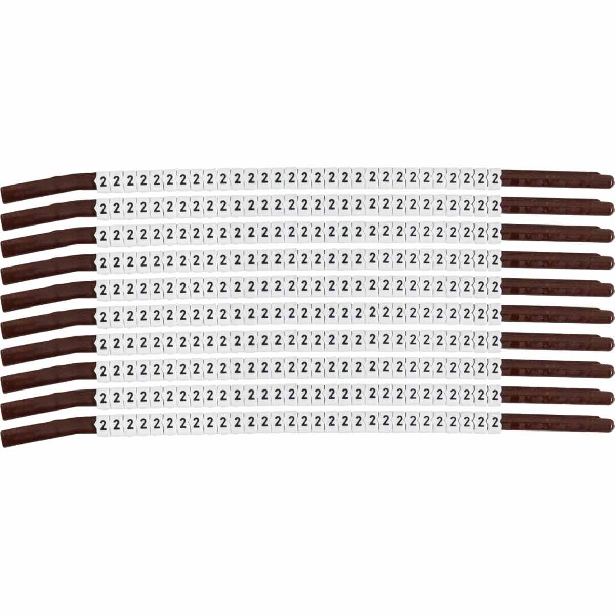 brd133902 - SCN-15-2 клипсы белые, 300шт/упак, для провода 3,8-4,6мм диаметра, легенда 2