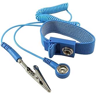 CT-511F - Антистатический браслет  со шнуром заземления, зажимом "крокодил" и гибкой, регулируемой по размеру запястья манжетой резинкой