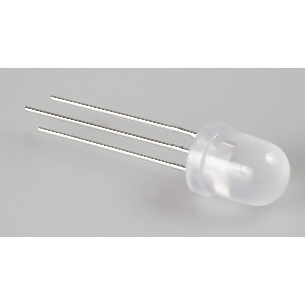 L-799EGW - Светодиод 8мм/красный/625нм/40-80мкд - зеленый/568нм/20-50мкд/белый матовый/50°