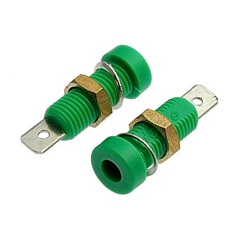 Z032 4MM SOCKET GREEN - Клемма приборная Z032 4 мм, разъем зеленый, диаметр 4 мм