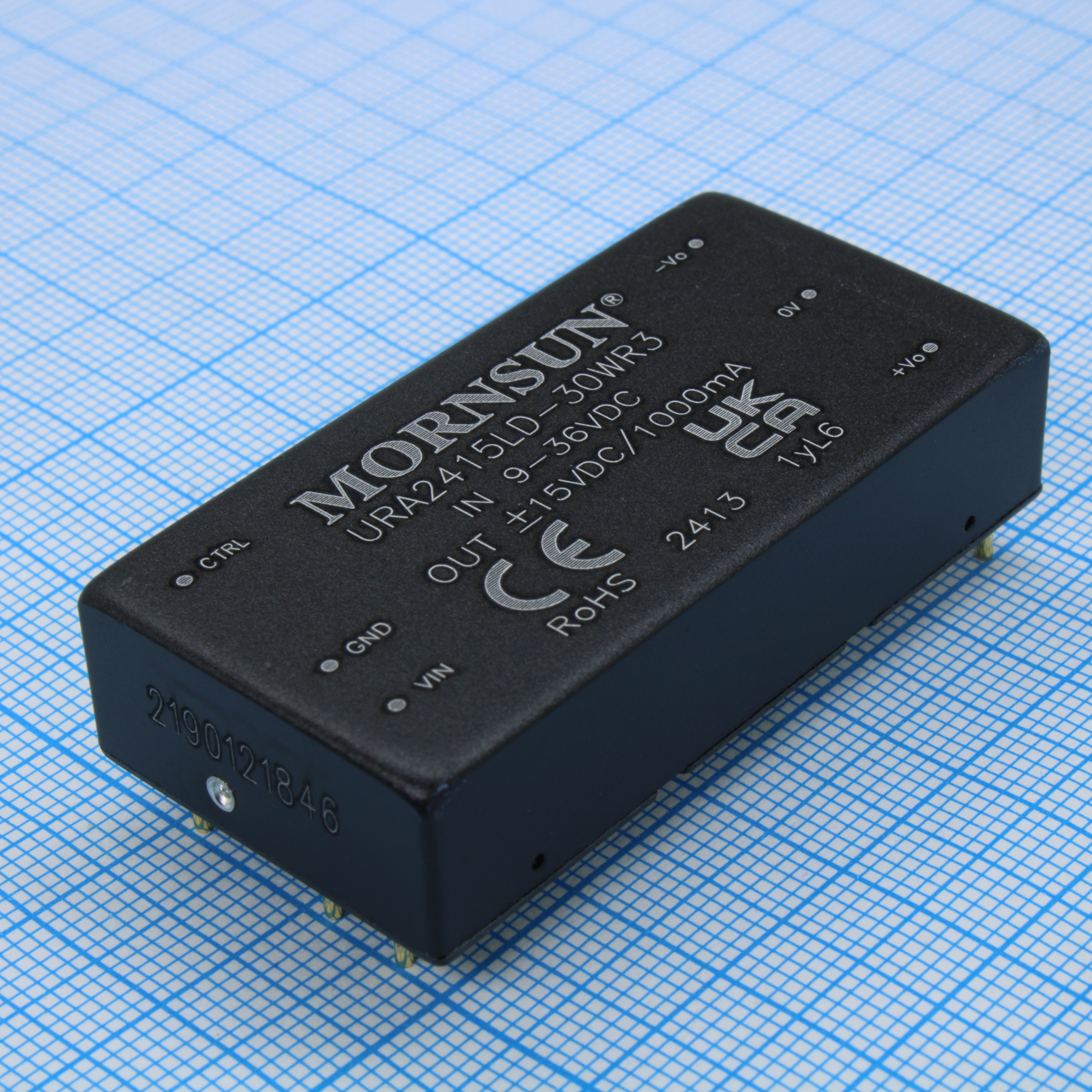 URA2415LD-30WR3 - Преобразователь DC/DC на печатную плату 30 Вт, вход 9...36 В/выход ±15 В/±1.0 А (THТ)
