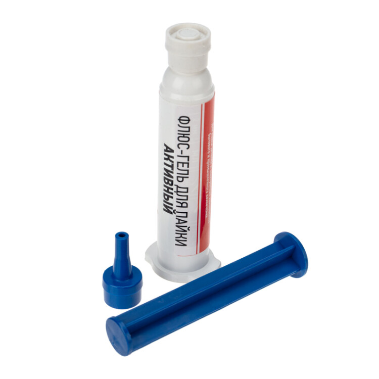 Флюс-гель для пайки (активный) 12мл. - Флюс-гель для пайки REXANT,техно-шприц,блистер