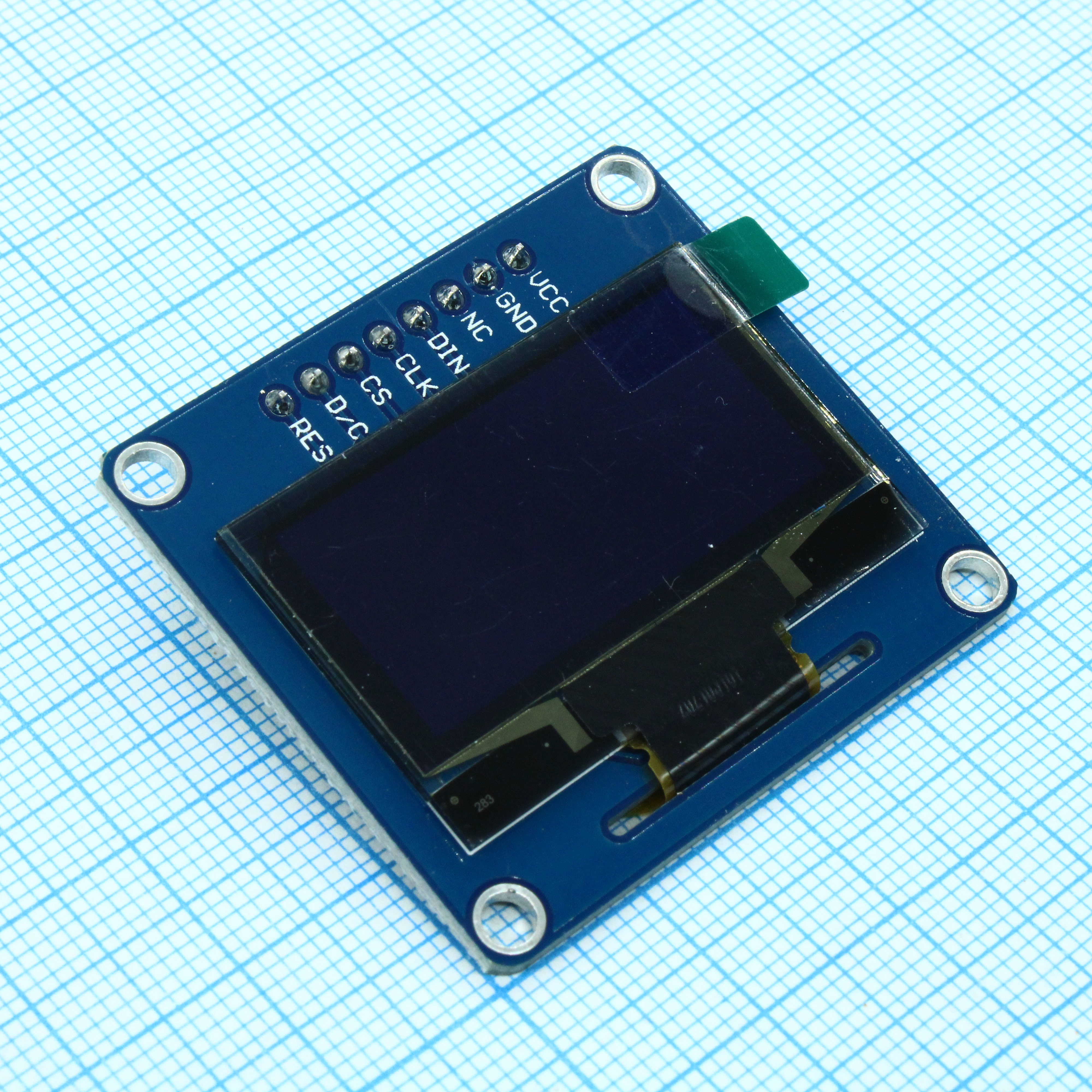 1.3INCH OLED [B] - OLED 1.3" графический, 128x64, синий, на плате с прямым штыревым разъемом,  контроллер IC SH1106, интерфейс SPI/I2C, Uпит=3,3/5v, -30...+70°С