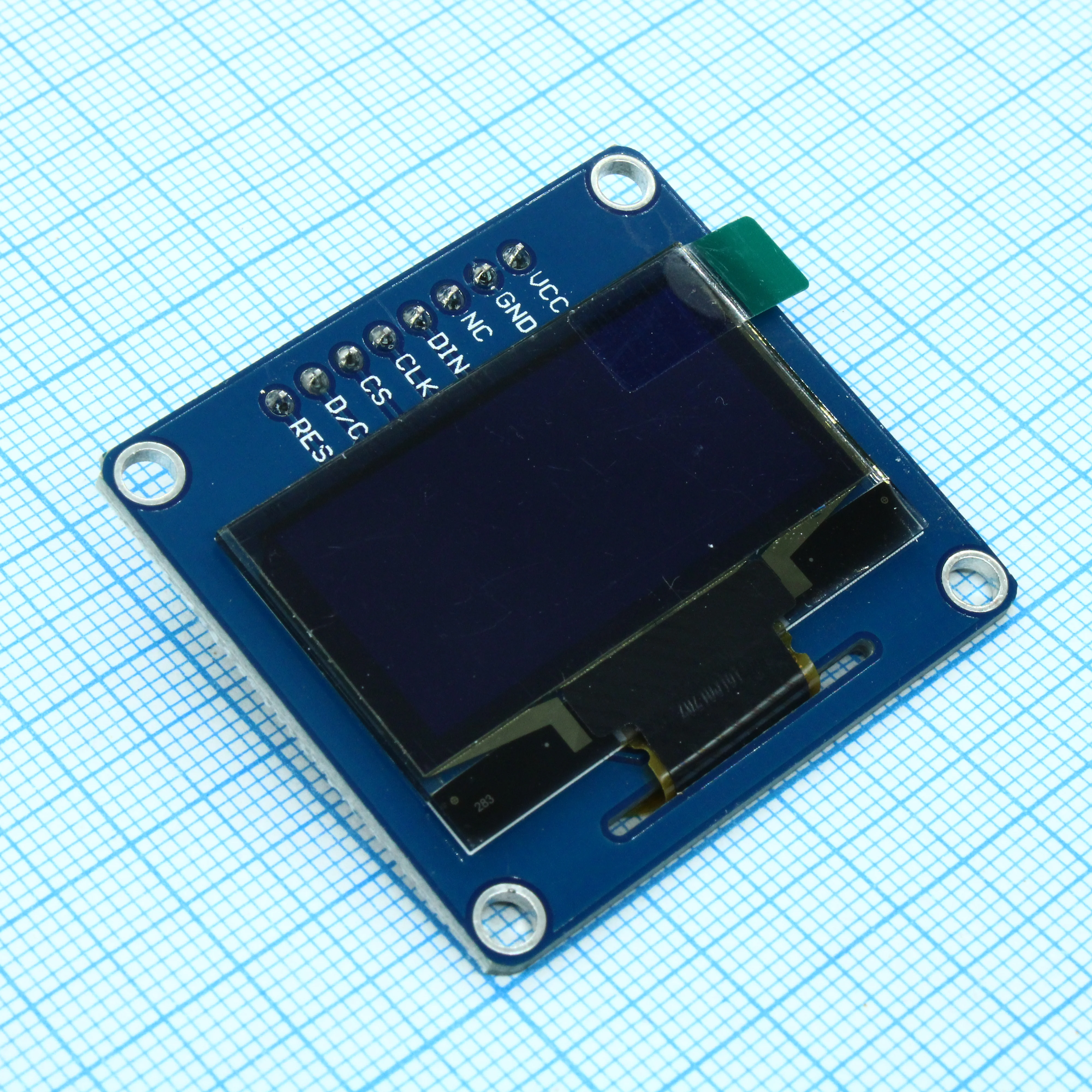 1.3INCH OLED [B] - OLED 1.3" графический, 128x64, синий, на плате с прямым штыревым разъемом,  контроллер IC SH1106, интерфейс SPI/I2C, Uпит=3,3/5v, -30...+70°С