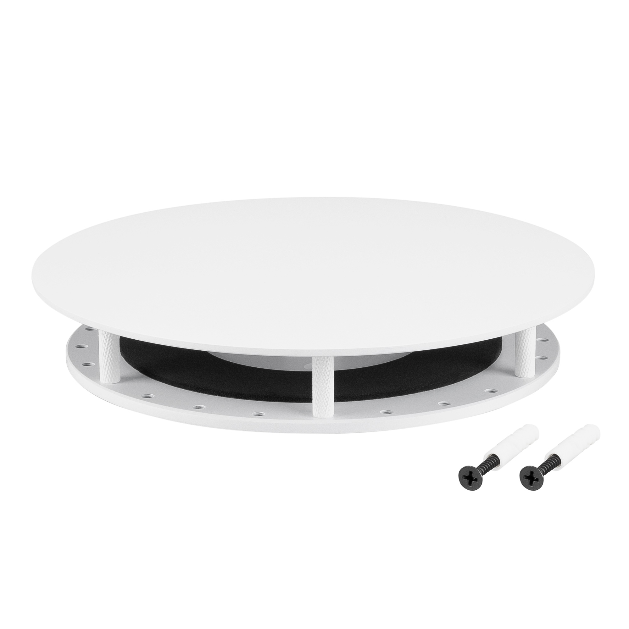 Крепление MOONLIGHT-BASE-ROUND-D25-L White 046038 - Крепление герметичной ленты MOONLIGHT D25. Материал сталь, цвет белый. Размер крышки L (175х175 мм). Подходит для плоских поверхностей. Габариты держателя в сборке 175x175x32.5 мм. Диаметр основания 155 