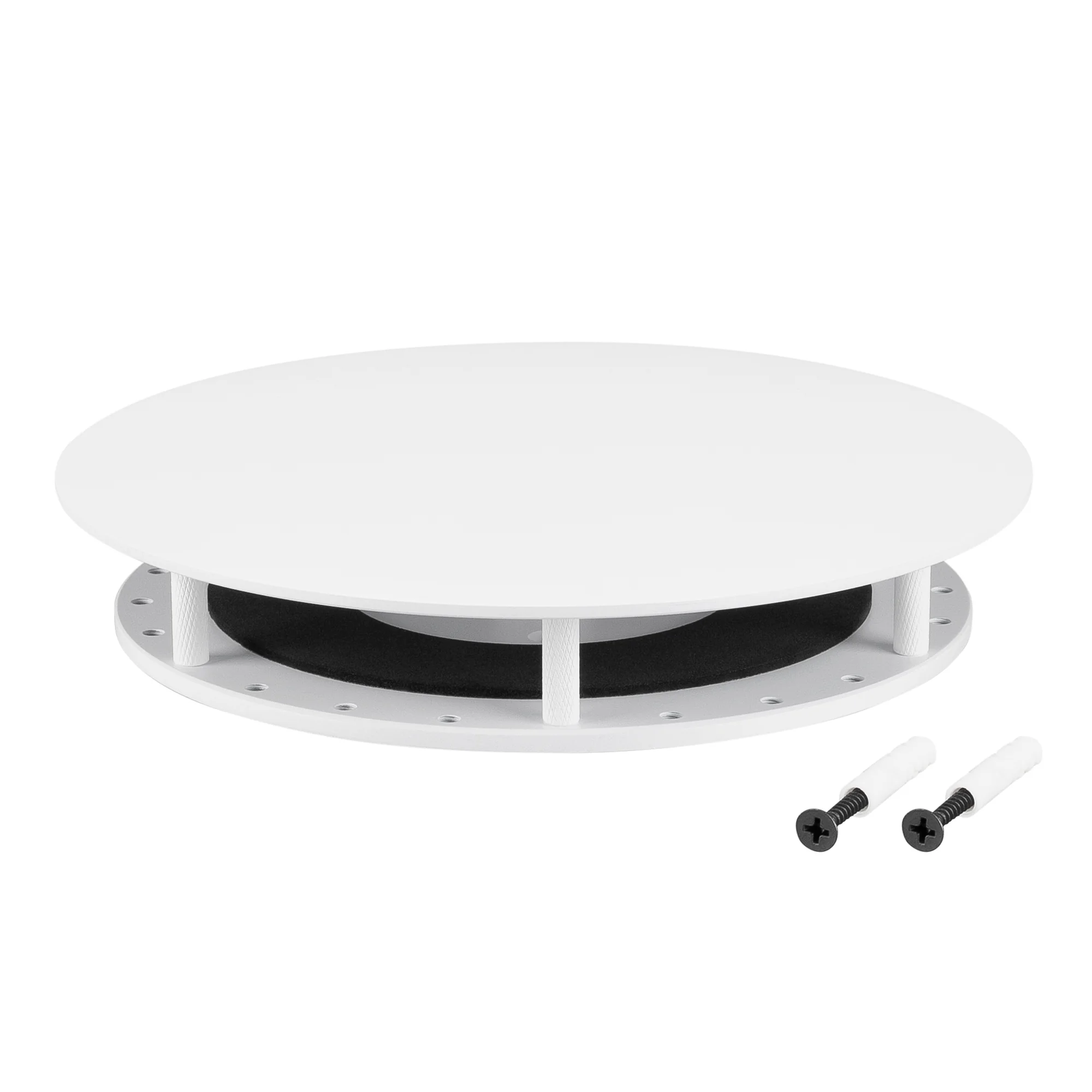 Крепление MOONLIGHT-BASE-ROUND-D25-L White 046038 - Крепление герметичной ленты MOONLIGHT D25. Материал сталь, цвет белый. Размер крышки L (175х175 мм). Подходит для плоских поверхностей. Габариты держателя в сборке 175x175x32.5 мм. Диаметр основания 155 