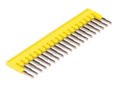 Соед. мостик IVB WKF 1,5-20 - Соединительная перемычка, втычная, изолированная, 20 полюсов, для клемм 1,5 мм кв., шириной 4 мм, цвет: желтый
