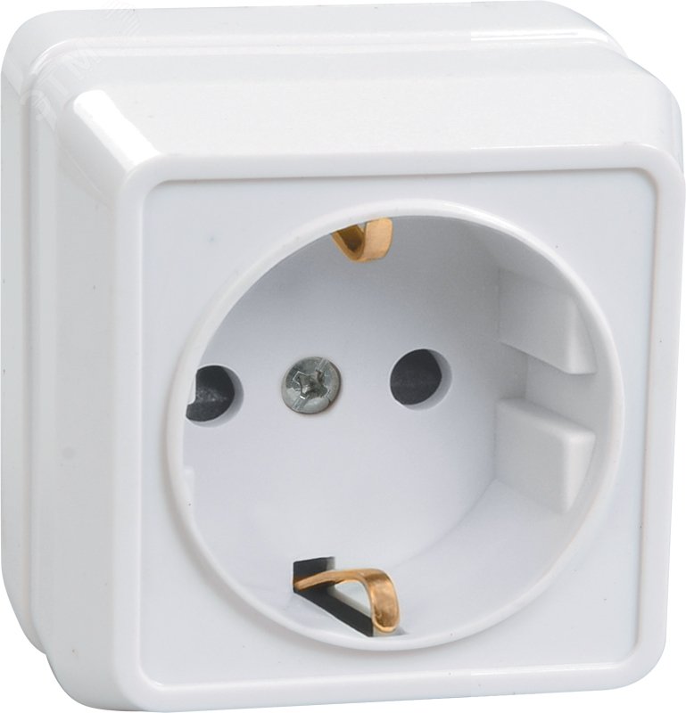 Розетка 1-м ОП Октава РС20-3-ОБ 16А IP20 с заземл. бел. ERO11-K01-16-DC