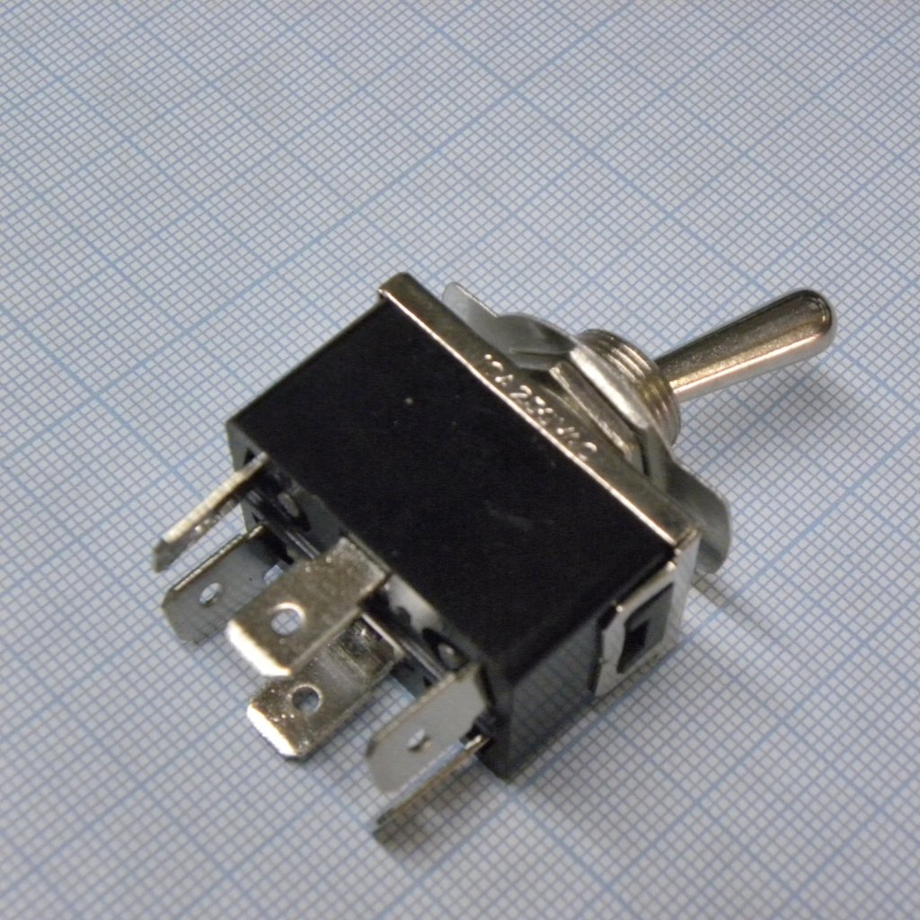 KN3(C)-203AP-B3 - Тумблер ON-OFF-ON 2 группы контактов - клеммы 10А, 250В