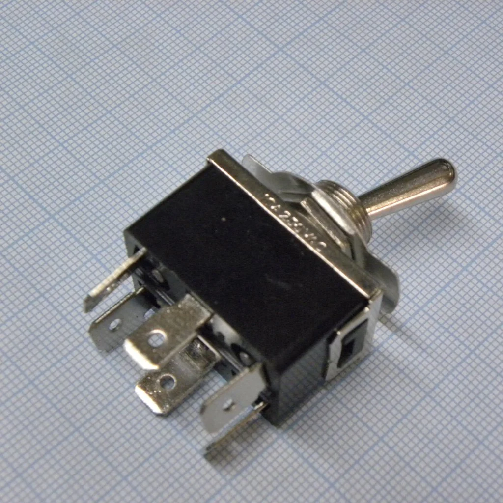 KN3(C)-203AP-B3 - Тумблер ON-OFF-ON 2 группы контактов - клеммы 10А, 250В
