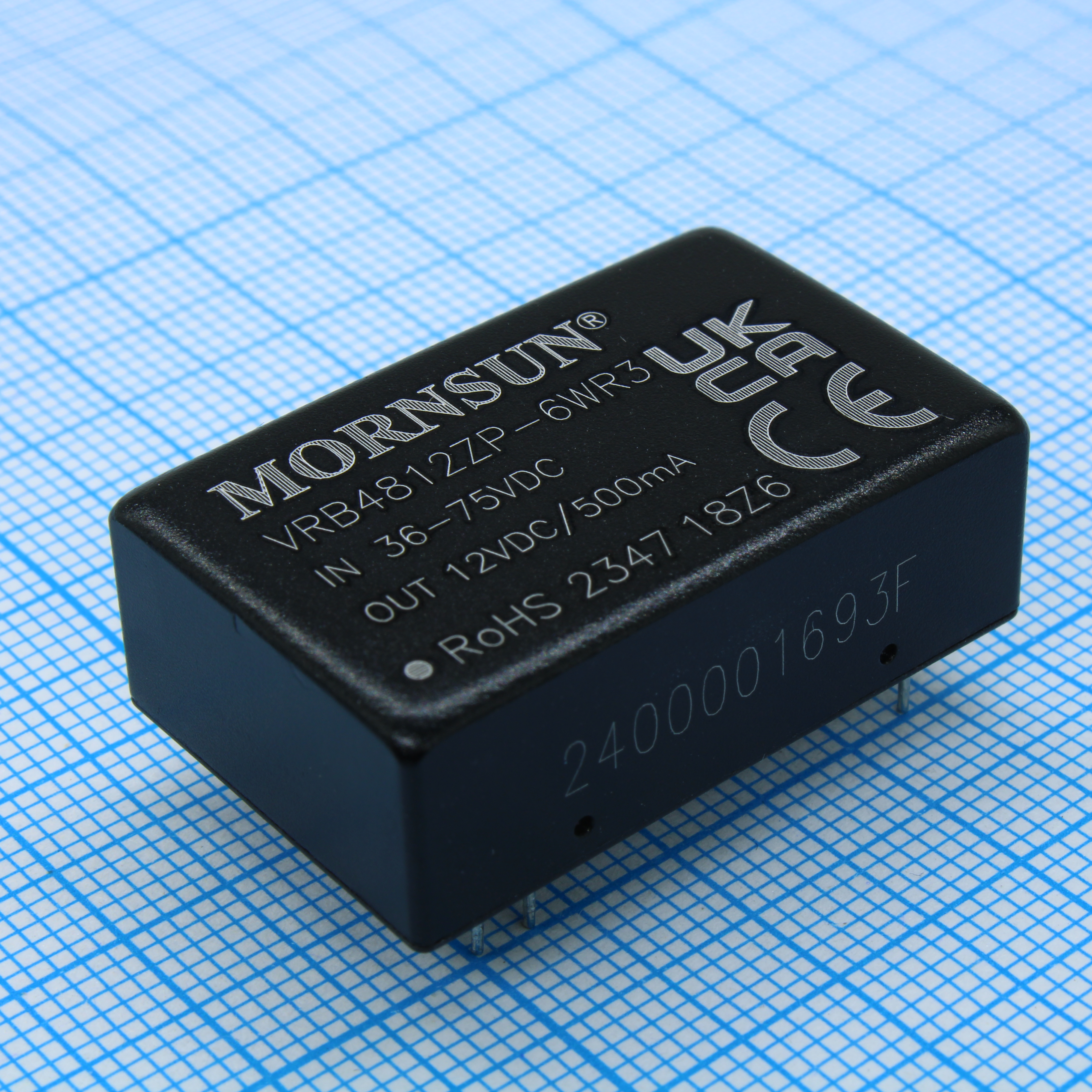 VRB4812ZP-6WR3 - Преобразователь DC/DC 6Вт вход 48 (36...75)В выход 12В 0.6А КПД 85% изоляция: 1500В