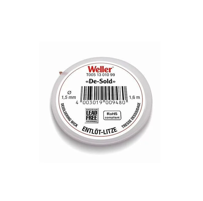 DESOLDERING WICK 1,5MM 1,6M - Оплетка для отпайки с флюсом, 1.5мм, длина 1.6м