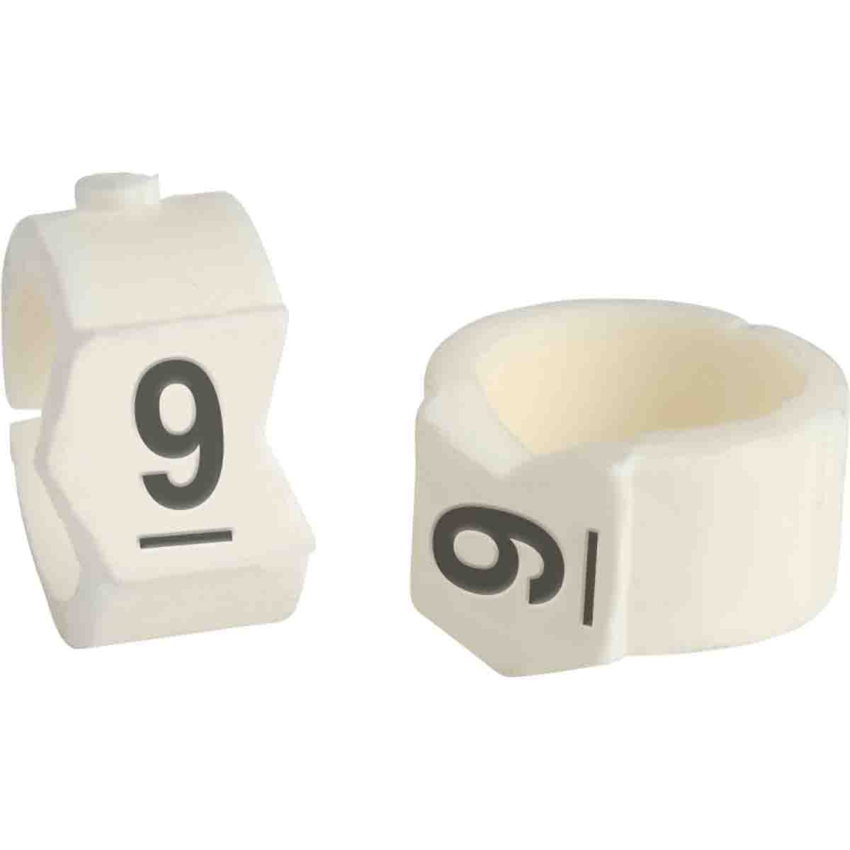 brd133509 - SCN-36-9 клипсы белые, 50шт/упак, для провода 8,6-11,1мм диаметра, легенда 9