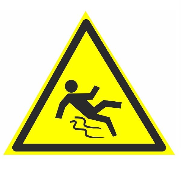 Знак W 28 ""Осторожно. Скользко"" 200х200х200 мм, пластик ГОСТ Р 12.4.026-2001 pn-w-28