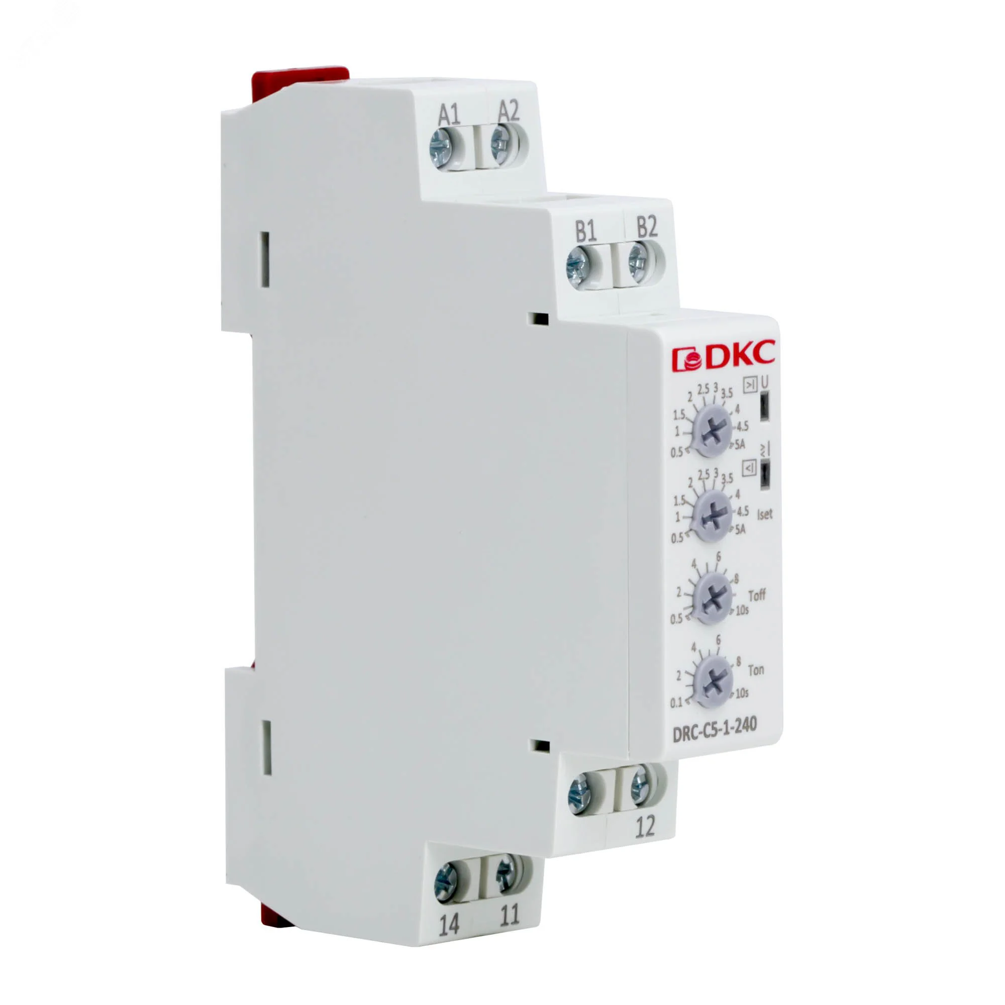 Реле контроля тока, 0.5-5А, конфигурация контакта 1CO, 24-240 AC/DC DRC-C5-1-240