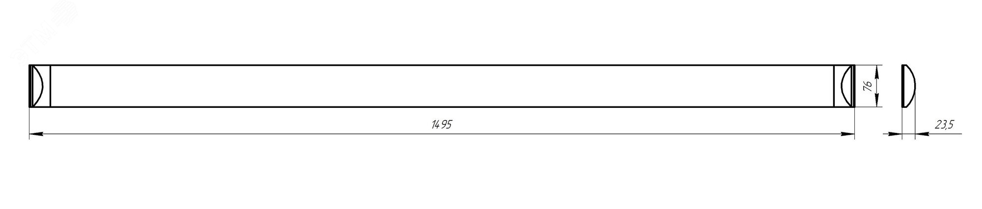 Светильник светодиодный SPO-5-50-4K-M линейный 50Вт 4000К 4700лм 1500х75х25 матов. Б0051769