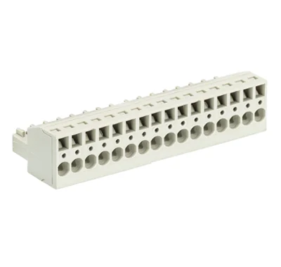 Розетка Wiecon 8513 BFK / 16 TOP - Розеточный разъем, прямой, на кабель, шаг 3,5 мм, 16 полюсов, номинальное сечение: 1,5 мм кв., пружинная фиксация провода, 250V, 8А, с маркировкой, цвет: серый, серия 8513 BFK