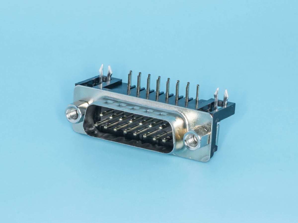 DRB-15MA - Разъем 15 контактов, вилка на плату, прямой угол  7.2мм