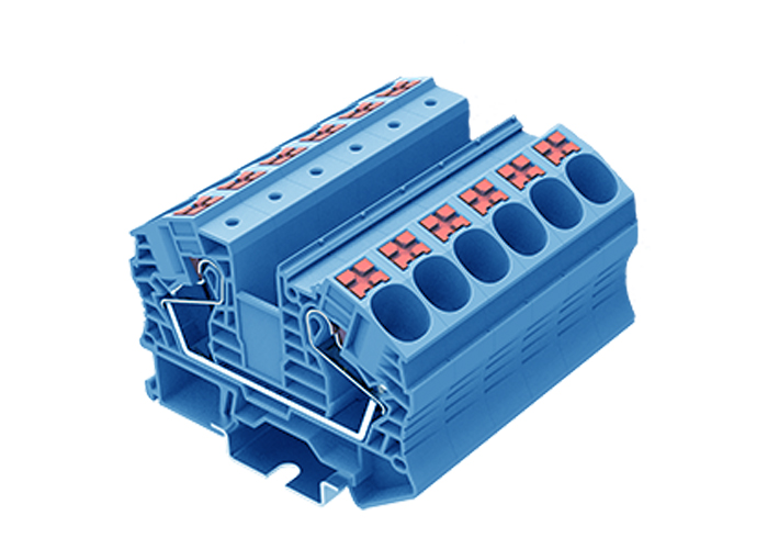 Проходная клемма TP16-2-BU - Проходная клемма, тип фиксации провода: push-in, номинальное сечение: 16 мм кв., 76A, 1000V, ширина: 12,2 мм, цвет: синий, тип монтажа: DIN 35