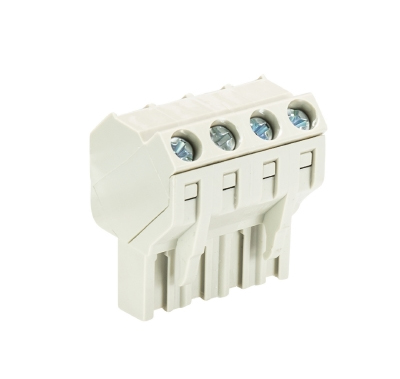 Розетка Wiecon 8213 B / 4 S OB - Розеточный разъем, угол 45 градусов, на кабель, шаг 5,08 мм, 4 полюса, номинальное сечение: 2,5 мм кв., винтовая фиксация провода, 400V, 12А, без маркировки, цвет: серый, серия 8213 B S