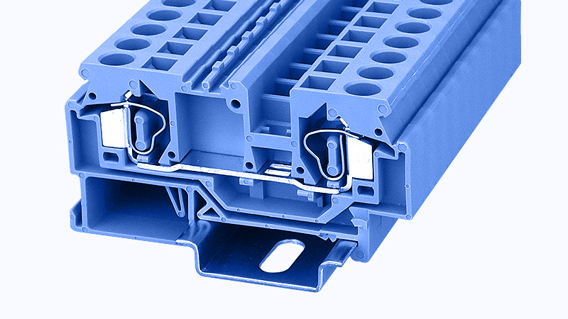 Проходная клемма WS6-01P-12 - Проходная клемма, тип фиксации провода: пружинный, номинальное сечение: 6 мм кв., 41A, 800V, ширина: 8 мм, цвет: синий, тип монтажа: DIN35