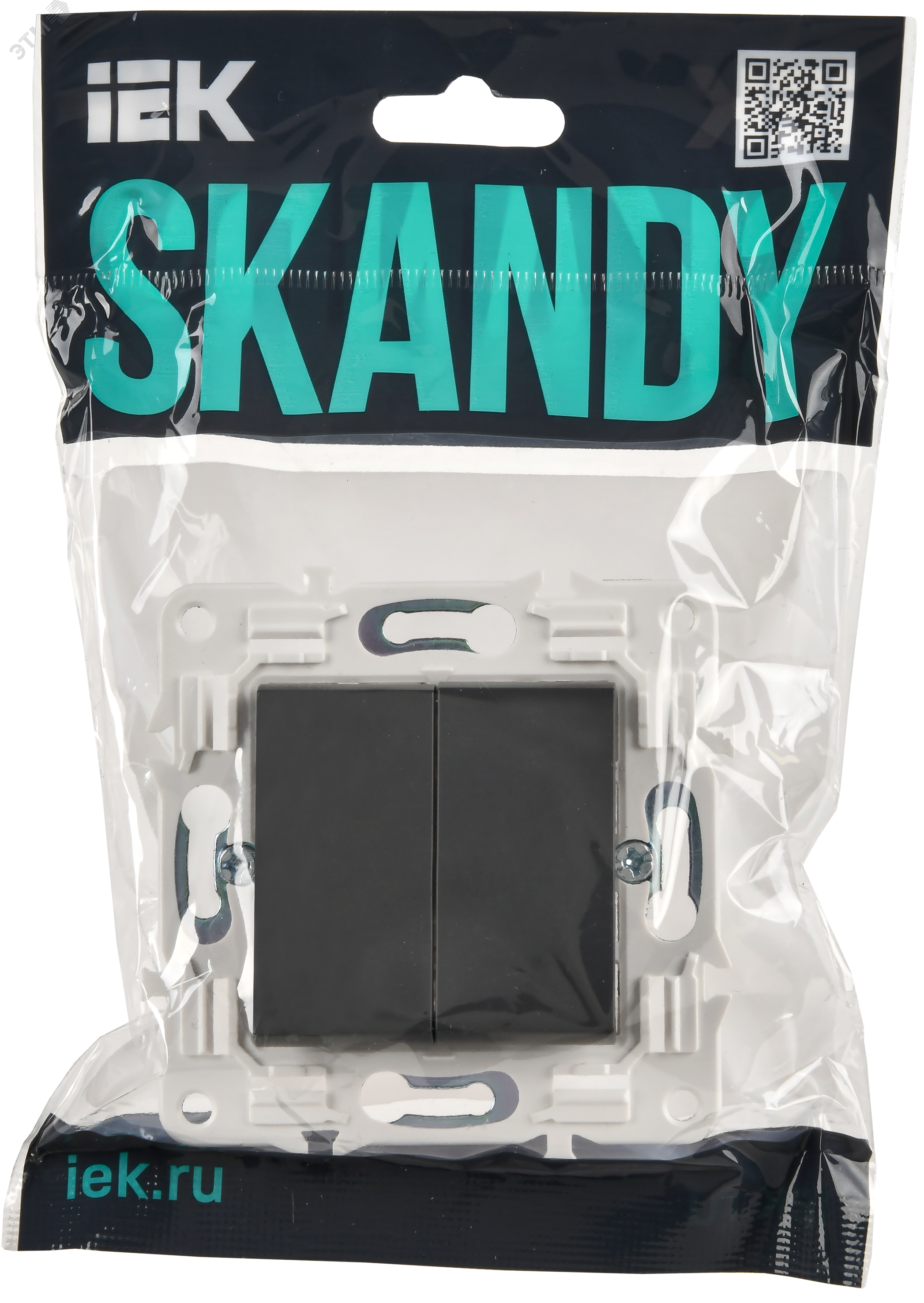 SKANDY Выключатель 2-клавишный проходной 10А SK-V05T титан IEK SK-V22-0-10-K48