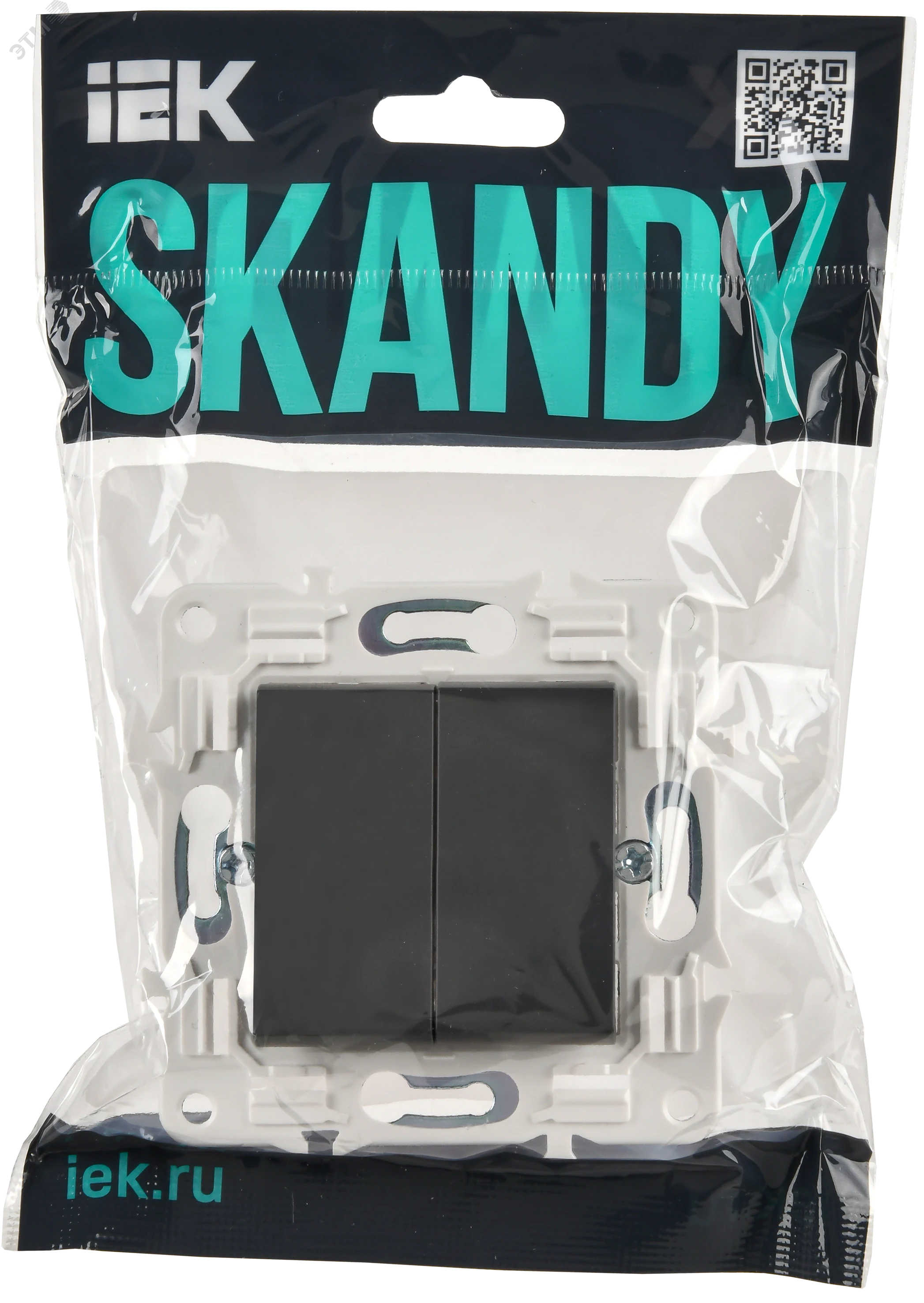 SKANDY Выключатель 2-клавишный 10А SK-V04T титан IEK SK-V20-0-10-K48