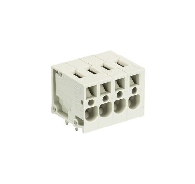 Клемма Wiecon 8158 / 4 TOP H OB - Клемма на печатную плату, подвод кабеля сбоку, 4 полюса, шаг: 5,00 мм, пружинная фиксация провода, без маркировки, 300V, 16А, цвет: серый, серия 8158 TOP V/H Клемма Wiecon 8158 / 4 TOP H OB - Клемма на печатную плату, подвод кабеля сбоку, 4 полюса, шаг: 5,00 мм, пружинная фиксация провода, без маркировки, 300V, 16А, цвет: серый, серия 8158 TOP V/H