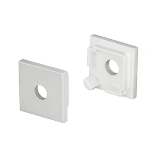 Заглушка SL-KANT-H16 SQUARE с отверстием 024485 - Пара заглушек с отверстием для профиля SL-KANT-H16 под квадратный экран. В комплекте 2 заглушки. Цена за комплект.