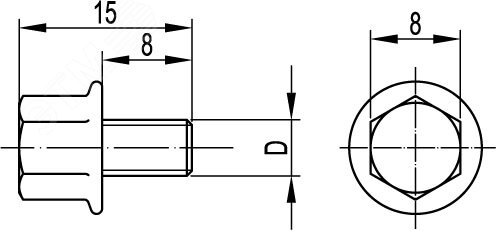 Винт М6х8 для электрического соединения CM030608