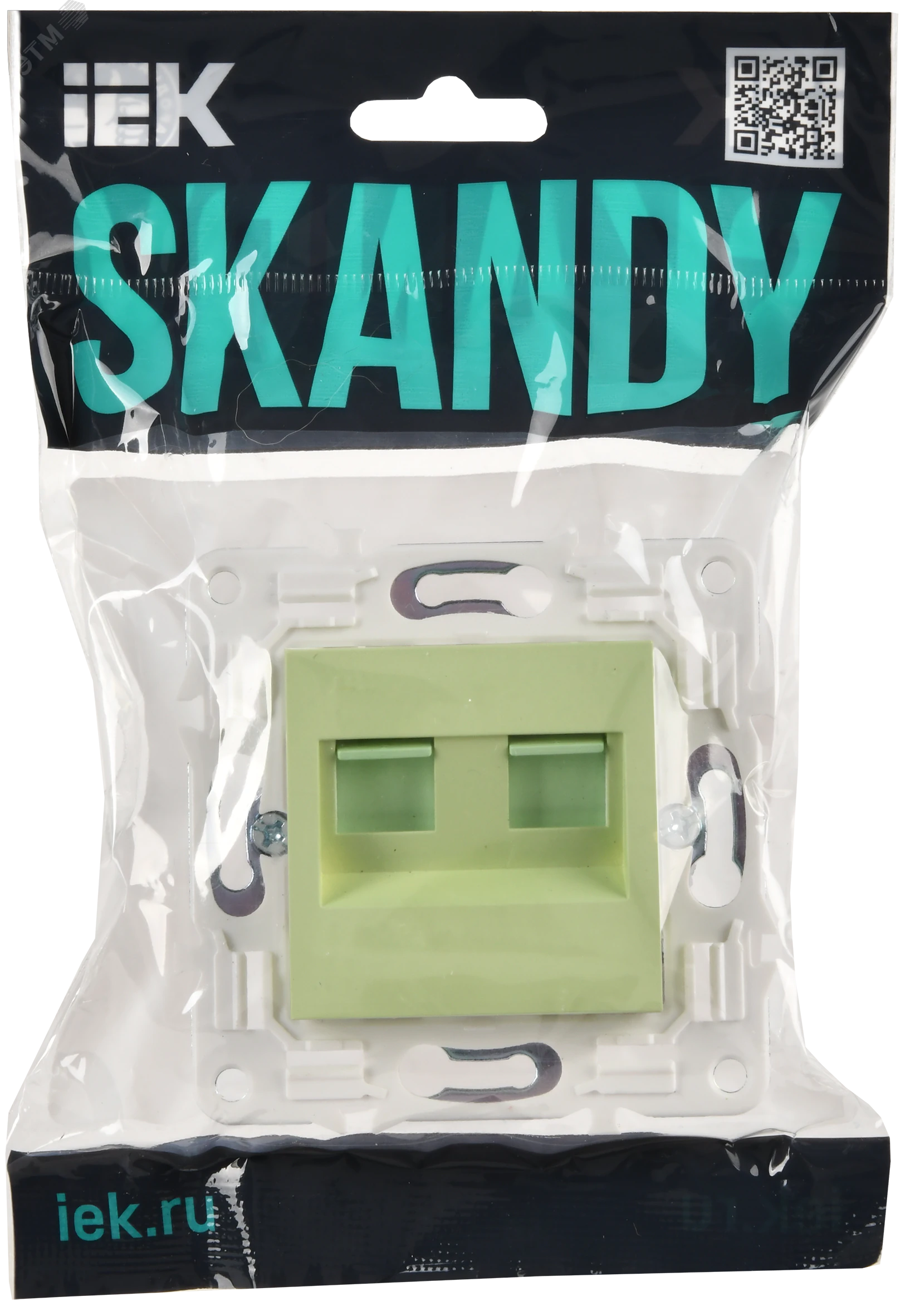 SKANDY Розетка компьютерная двойная RJ45 кат.5E SK-K03G мятный IEK SK-K20-1-K06