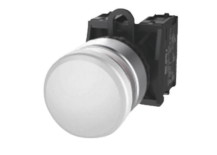 Кнопка грибовидная (белая) TS2520-0EM50-R20 - Кнопка грибовидная, без блокировки, без подсветки, алюминиевое переднее кольцо, с плавным нажатием, с контактной группой 2NO, диаметр головки кнопки 30 мм, диаметр посадочного отверстия: 22 мм, цвет: белый