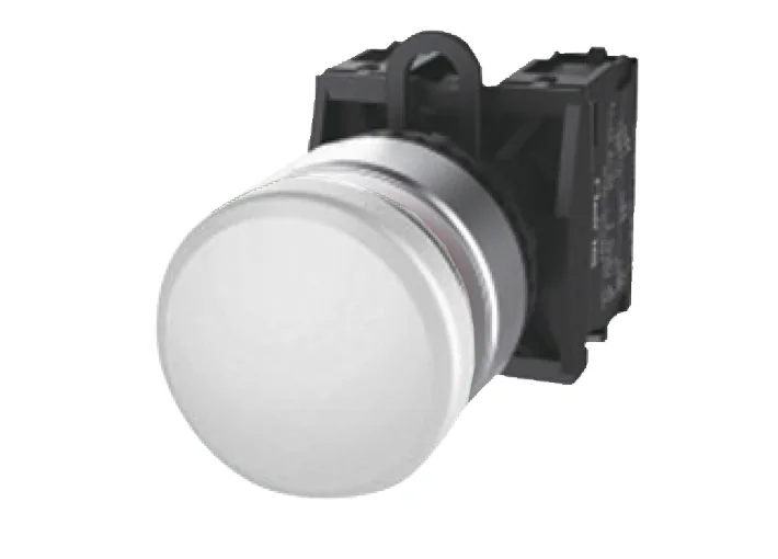 Кнопка грибовидная (белая) TS2520-0EM50-S10 - Кнопка грибовидная, без блокировки, без подсветки, алюминиевое переднее кольцо, с мгновенным нажатием, с контактной группой 1NO, диаметр головки кнопки 30 мм, диаметр посадочного отверстия: 22 мм, цвет: белый