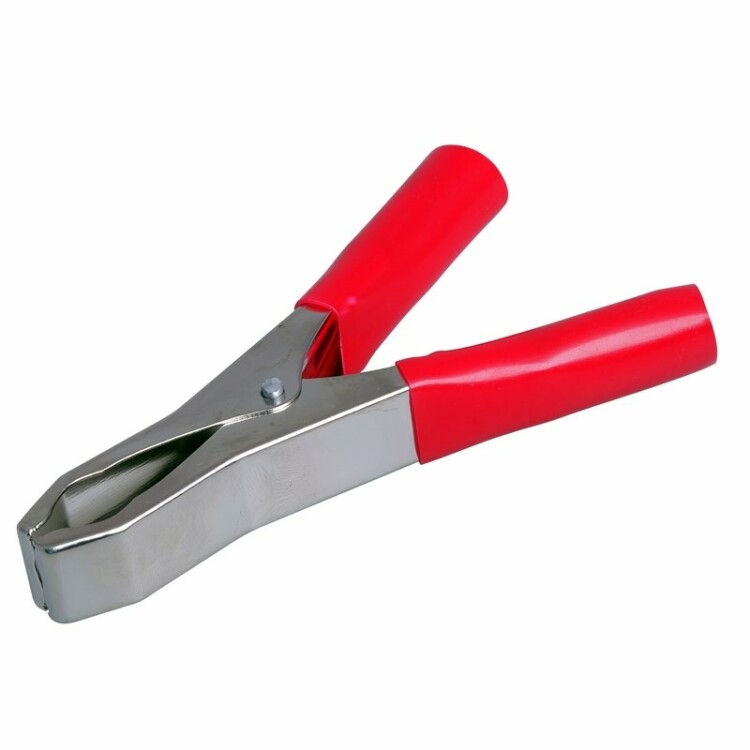 Зажим "Крокодил" 15 А 75 мм - Зажим "крокодил" 15А с изоляторами