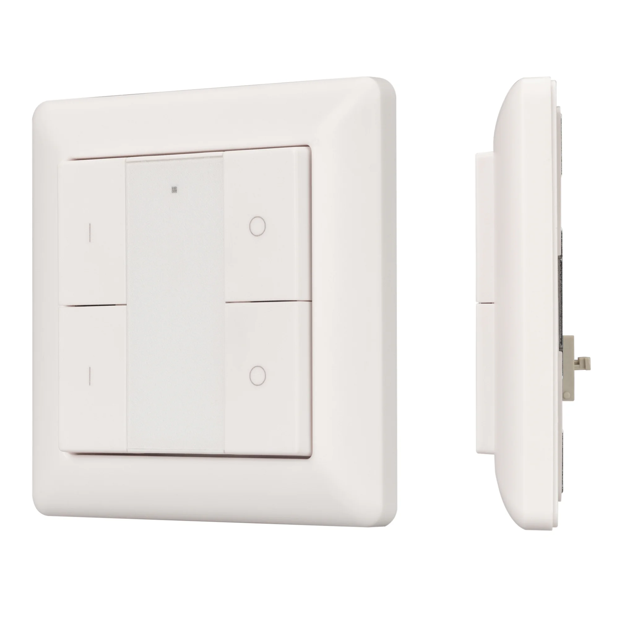 INTELLIGENT ARLIGHT Панель DALI-223-2G-DIM-IN (BUS) 025503 - Встраиваемая кнопочная белая пластиковая панель для работы по протоколу DALI. Управление 2-мя группами. Установка номера первой группы выполняется переключателями на корпусе, функции каждой груп