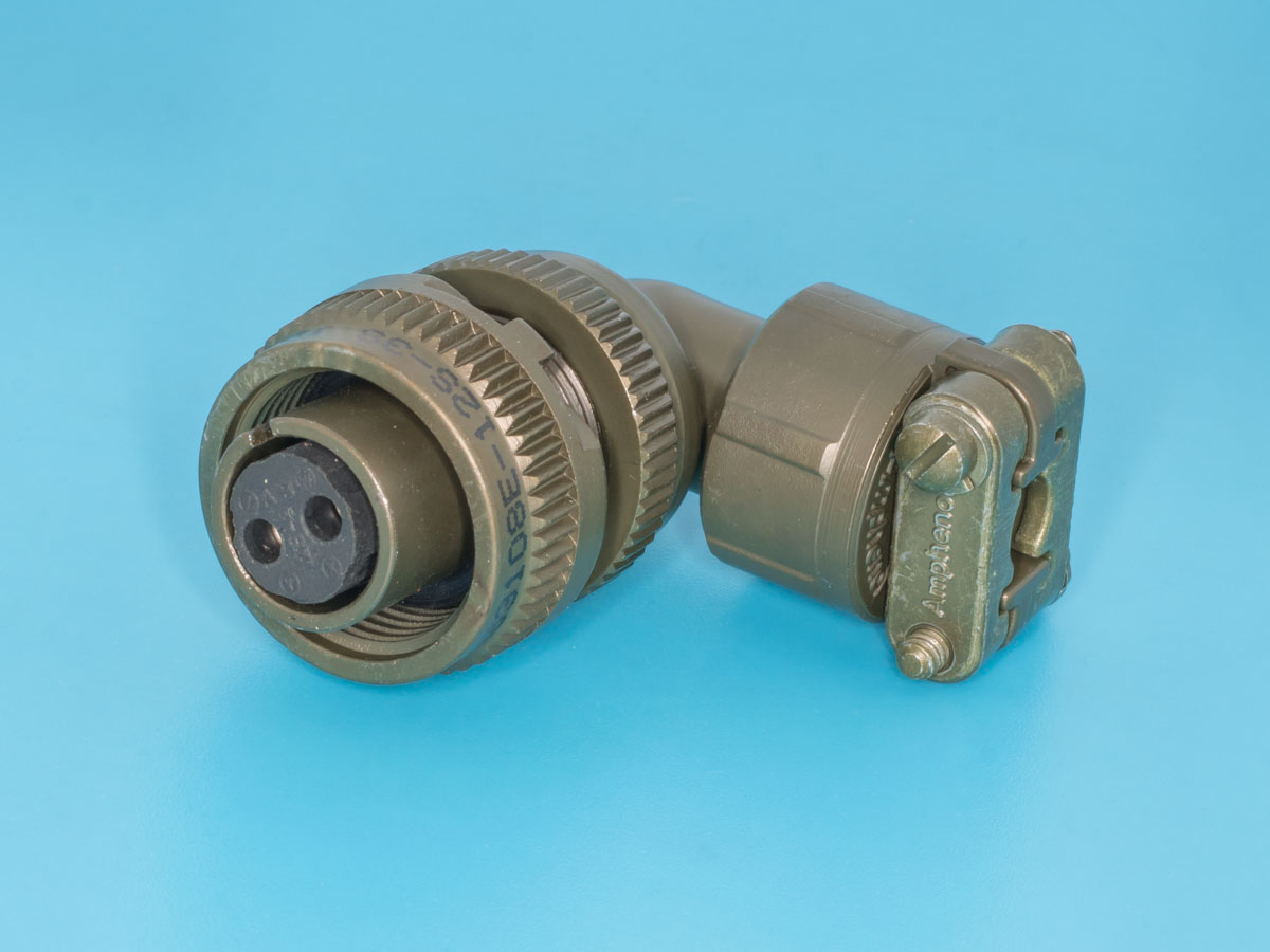 MS3108E-12S-3S - Разъём серии MS  2 контакта, гнездо на кабель, прямой угол